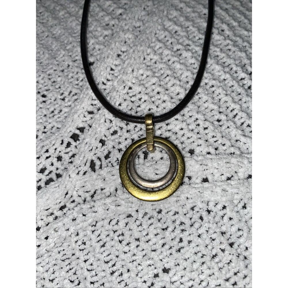 Lia Sophia “Tuscany” Antiqued Gold Matte Silver Rings Pendant Necklace Y2K